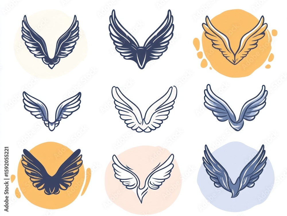 Fototapeta premium Wing graphic design collection