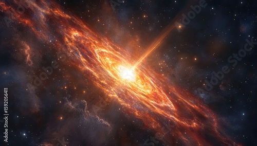 Fiery galactic center erupts with intense energy