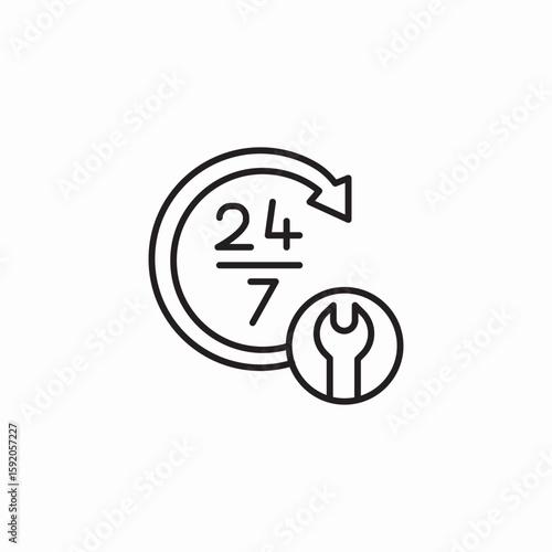 daily 24 hour repair service icon sign vector