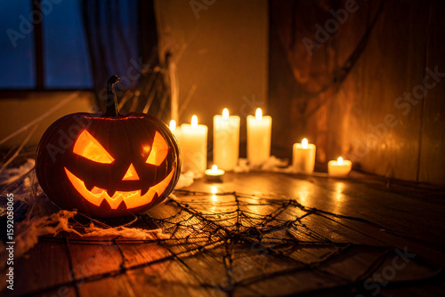 ハロウィンのかぼちゃと蝋燭02