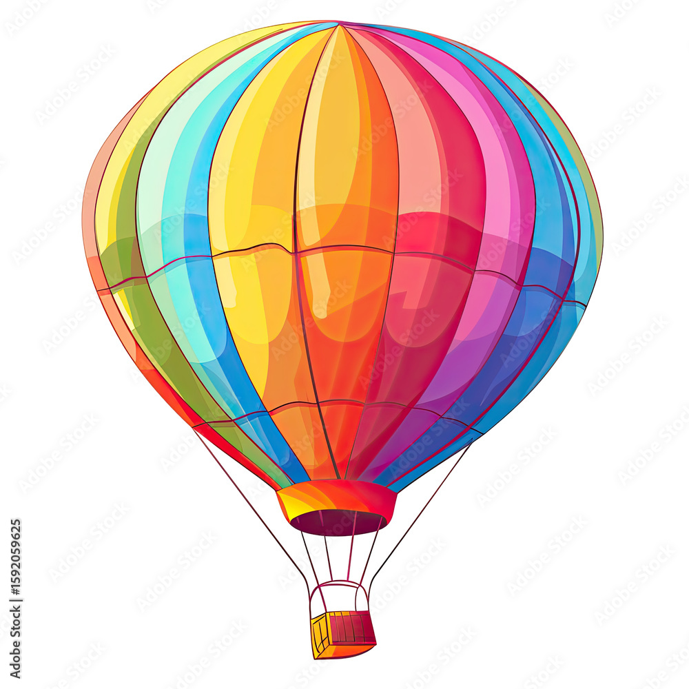 Fototapeta premium Colorful hot air balloon against black background