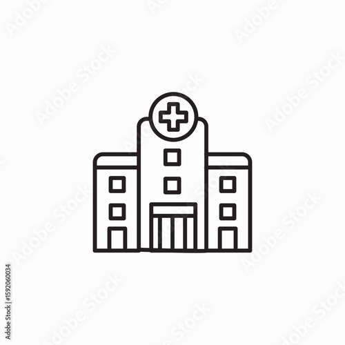 hospital building icon sign vector