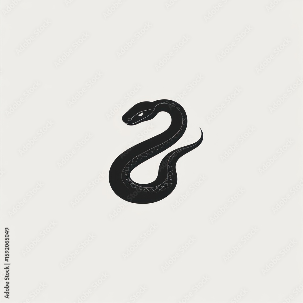 Fototapeta premium Simple black snake graphic design