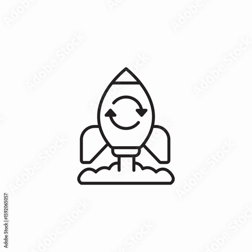 rocket sync icon sign vector