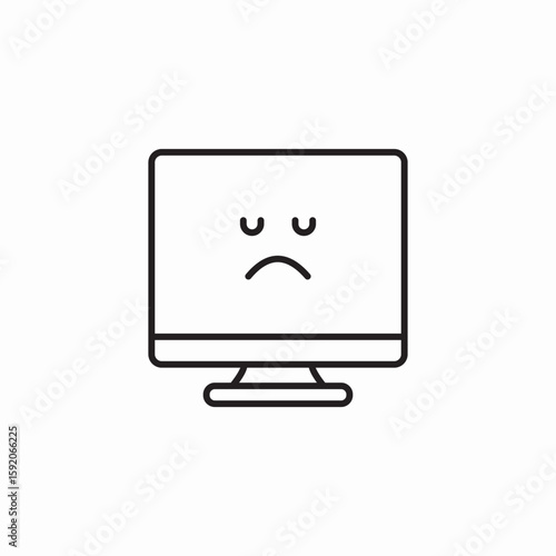 unwell desktop computer icon sign vector