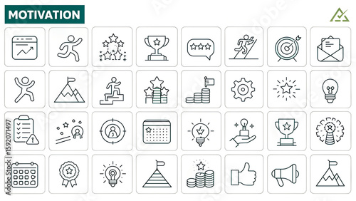 set of icons for web design, Motivation Icons Collection