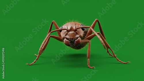 Wallpaper Mural Crawling Insect Detailed Close-Up Against Green Background Torontodigital.ca