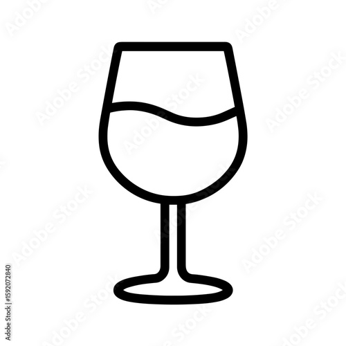 Wine glass outline icon representing excessive alcohol consumption