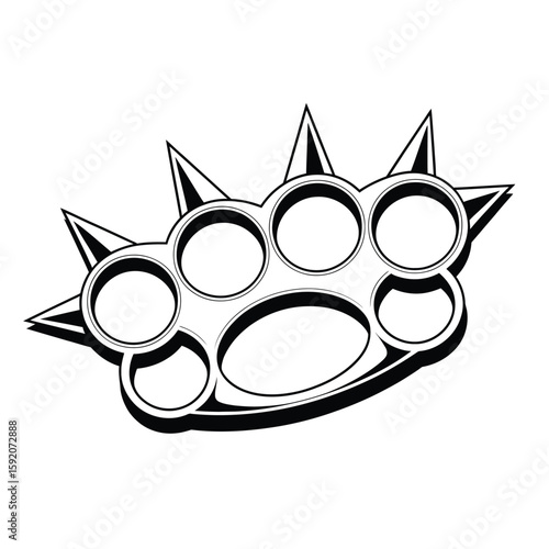 Spiked brass knuckles weapon illustration