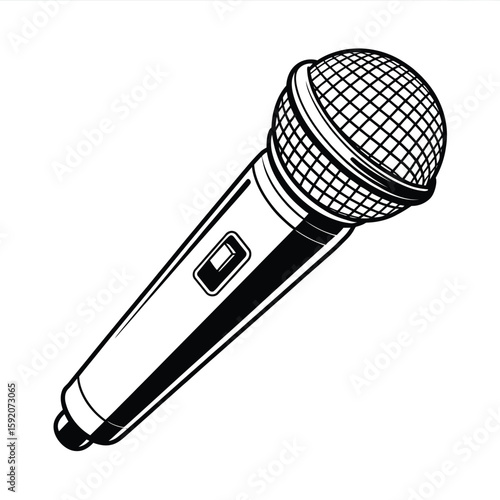Classic handheld microphone illustration