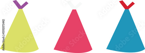 colorful party hats popular icons various celebrations including