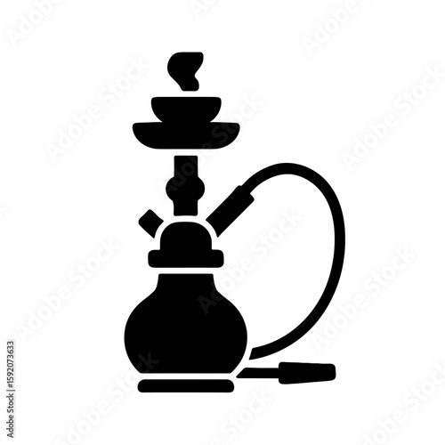 Solid black hookah icon representing hookah smoking habit