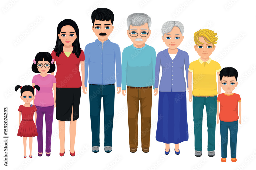Fototapeta premium a large family portrait with three generations together
