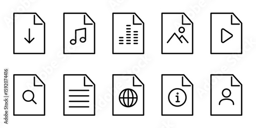 Files icon. File computer icon line