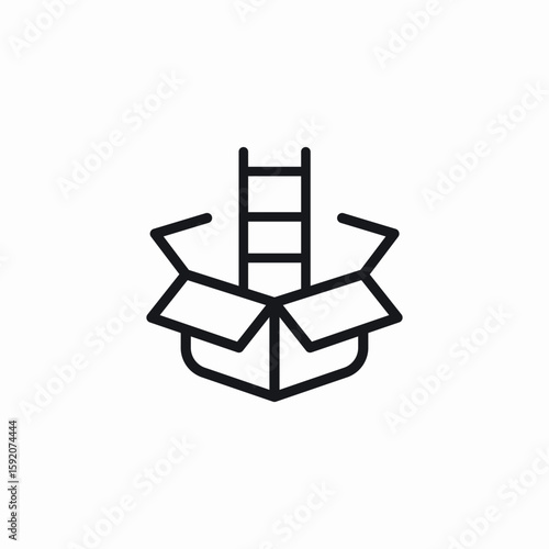 ladder unbox icon sign vector