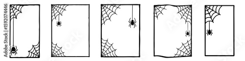 Spider web frame vector. web frame.