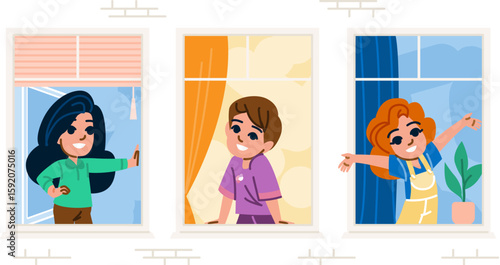 sharing kid neighbors vector