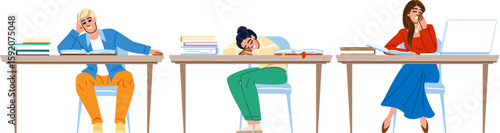 untidy lazy teenage desk vector