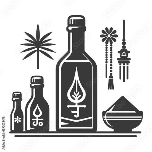 set of bottles