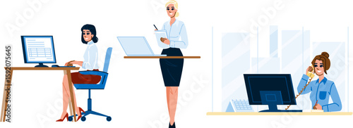 office secretary woman vector