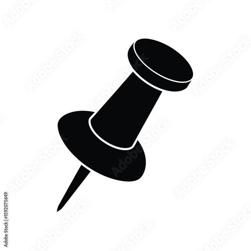 Black silhouette of a classic pushpin