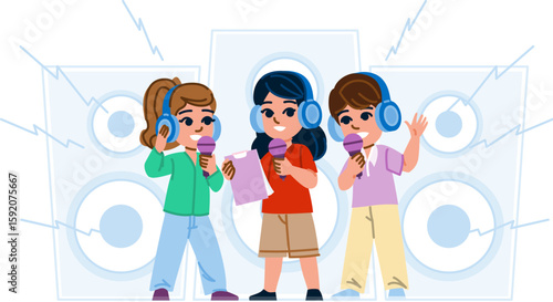 voice singing hobby kid vector