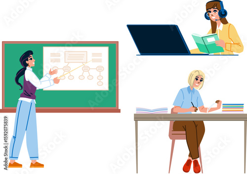 leader teacher woman vector