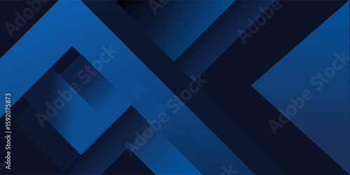 Blue black abstract background geometry shine and layer element vector for presentation design. Suit for business, corporate, institution, party, festive, seminar, and talks