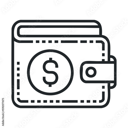 Wallet design with dollar sign for financial themes and budgeting