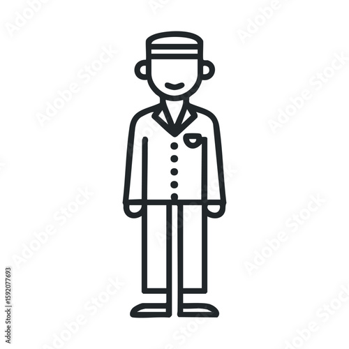Hotel staff character wearing uniform for hospitality service design