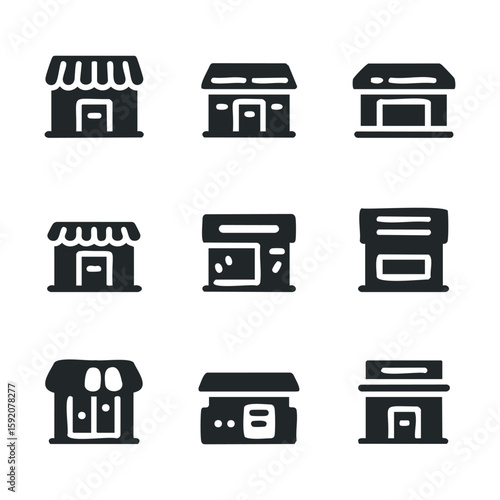 Various store icons for business or e commerce applications
