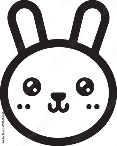 Cute Bunny Cartoon Face