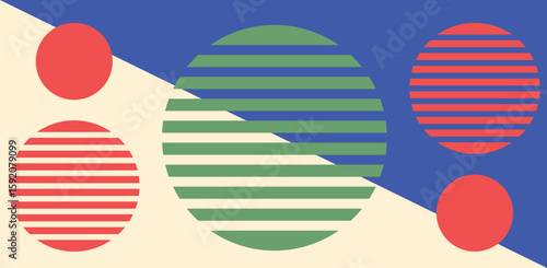 geometric bauhaus shape background rectangle