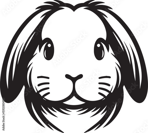 Adorable Bunny Face Illustration