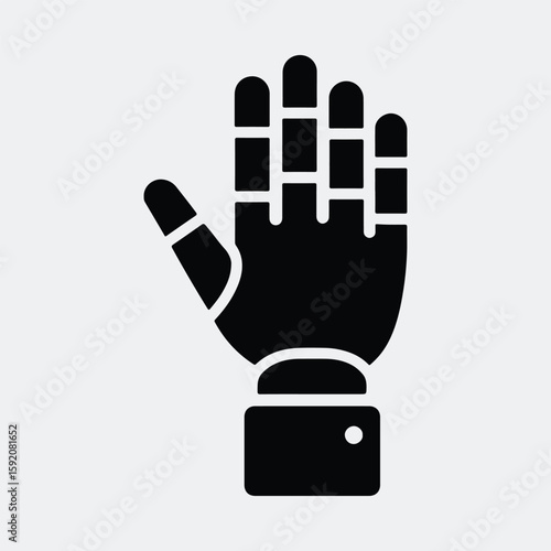 Silhouette robotic hand cybernetic technology innovation vector illustration