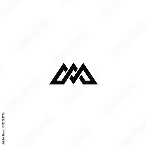 Letters AM or VM Crown Monogram with white background. 