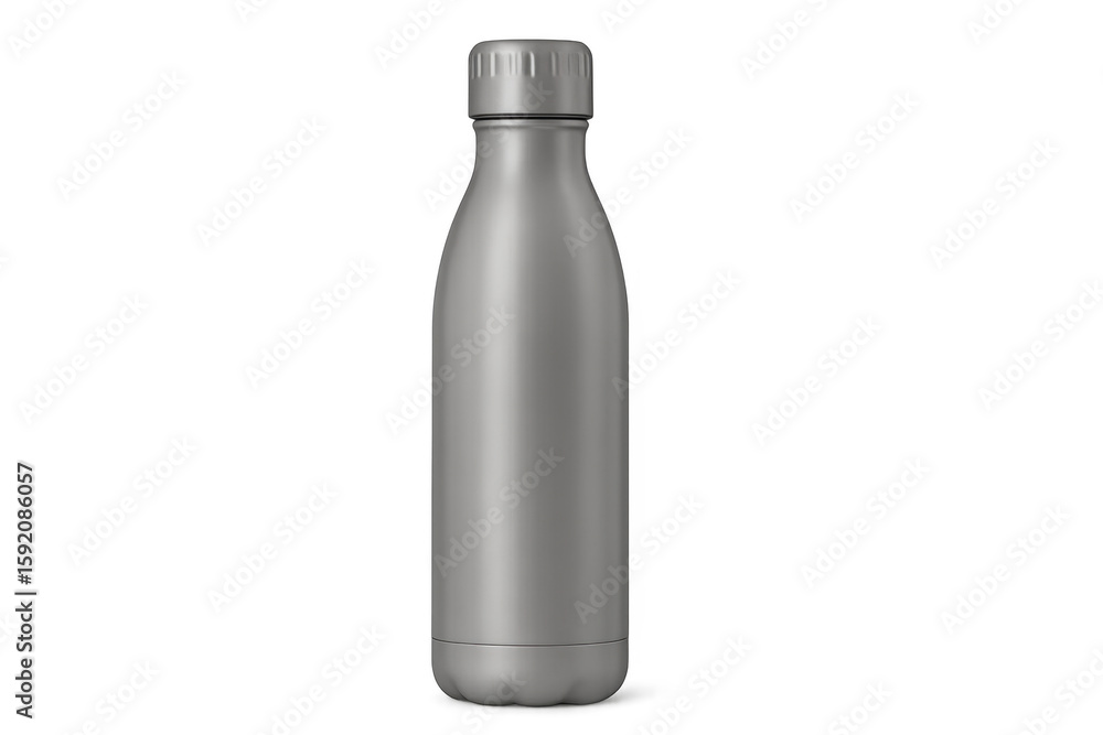 Metallic reusable water bottle mockup on transparent background Metallic reusable water bottle mockup on transparent background