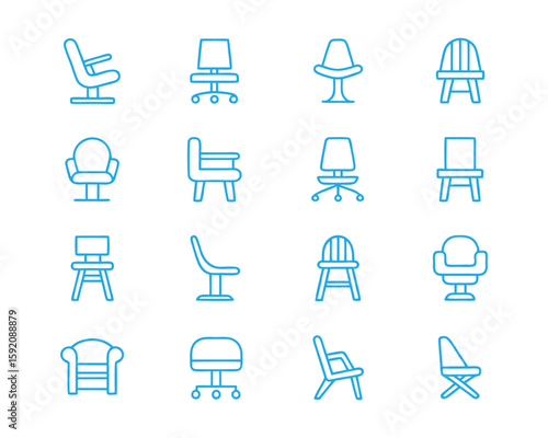 chair icon set