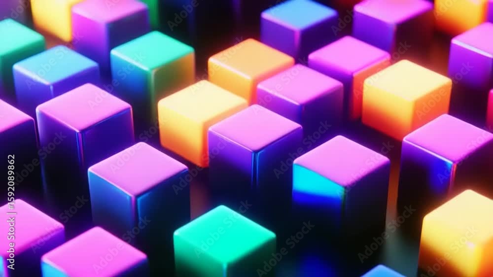 Abstract vibrant colorful geometric cubes Abstract vibrant colorful geometric cubes