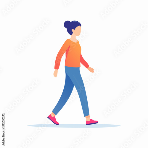 woman wearing stylish hat in business cartoon illustration
