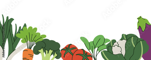 Colorful vegetable background with copy space, great for healthy food designs or banners.