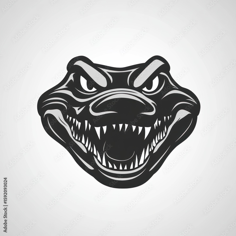 Naklejka premium Aggressive crocodile head graphic (2)