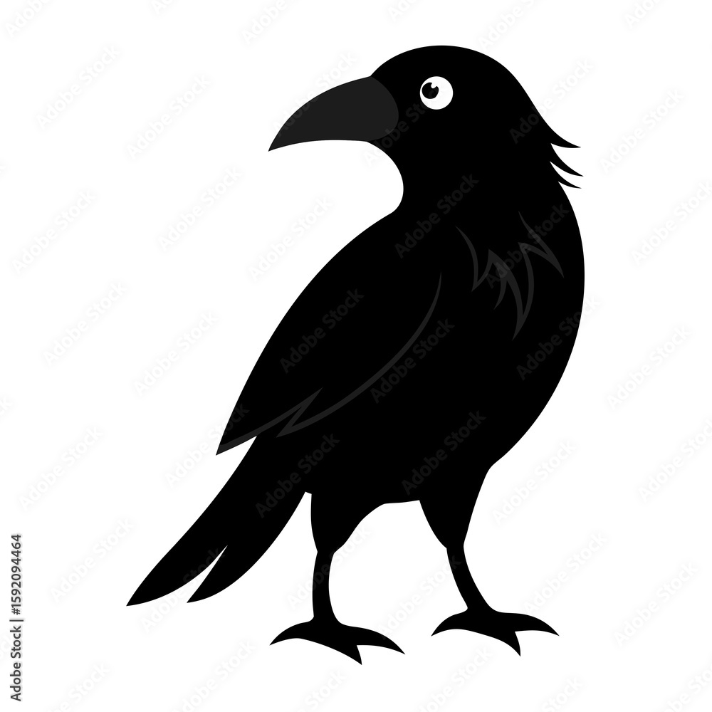 Fototapeta premium Crow vector illustration perfect for posters, icon, t-shirts, cards, wall art prints and ai design.