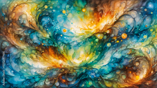 waves painted in oil. abstract wavy background	