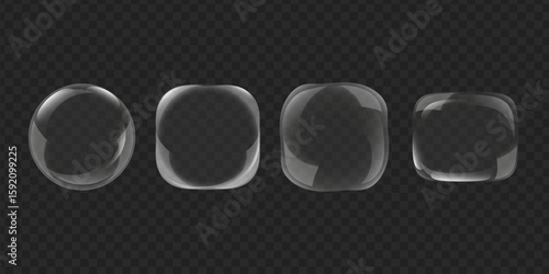 Liqiud glass panel. Transparent glass icon. Glass frames transparent. Ui and Ux glossy design