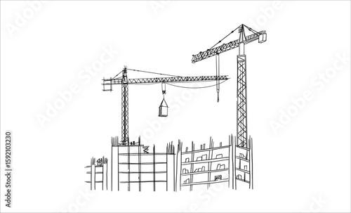 Building crane sketch