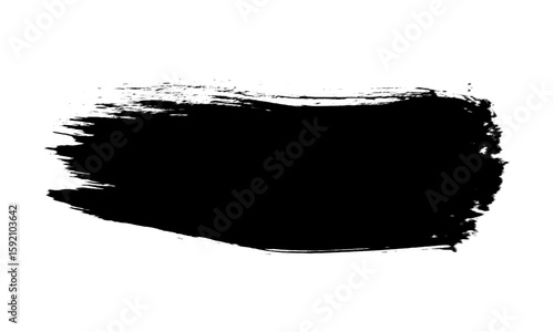 Black brushstroke isolated on transparent background creates a grunge effect