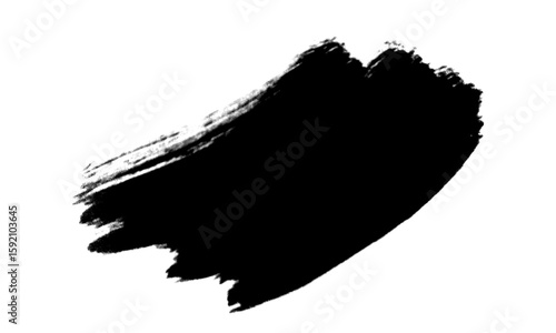 Black brushstroke isolated on transparent background for artistic expression
