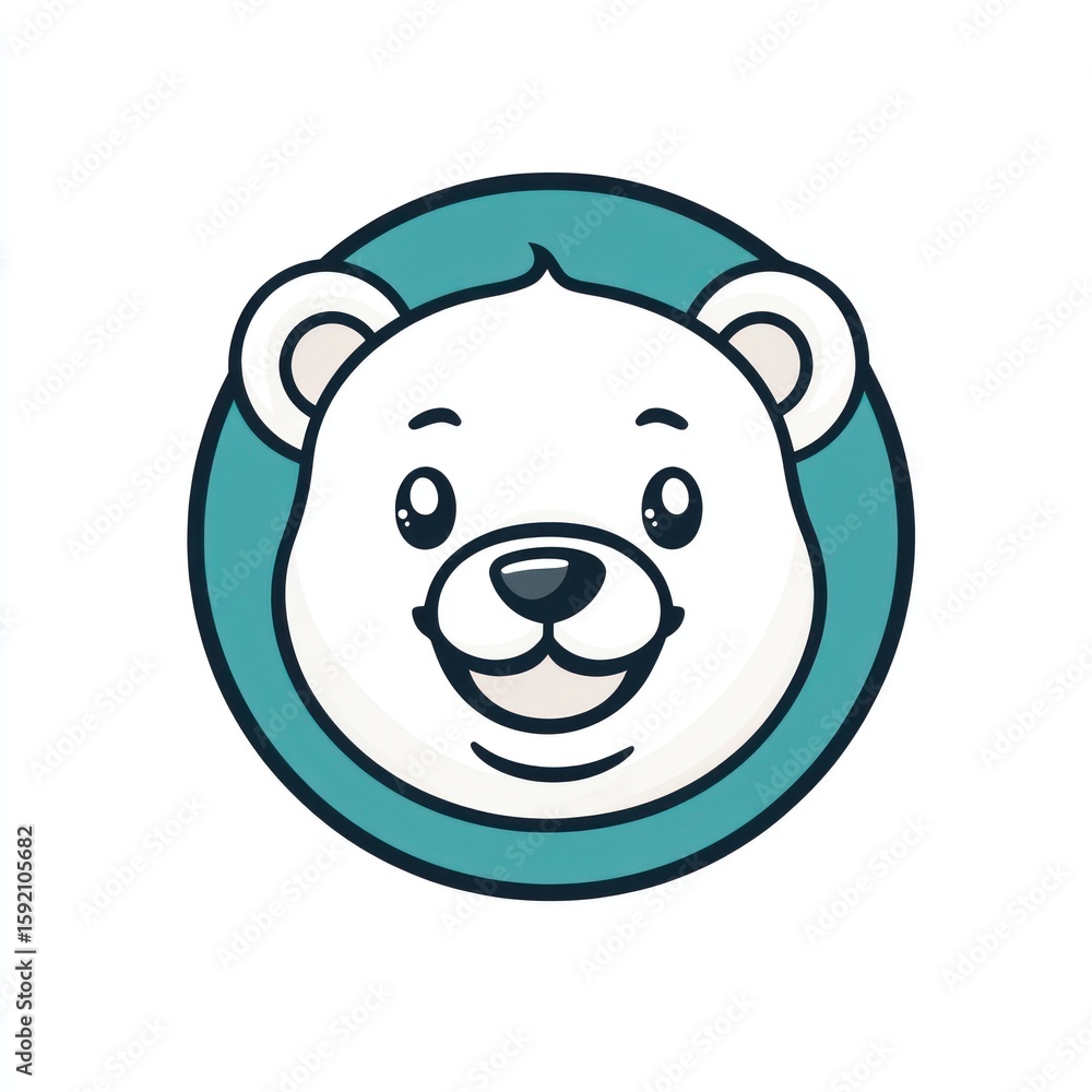 Obraz premium Cute cartoon polar bear head