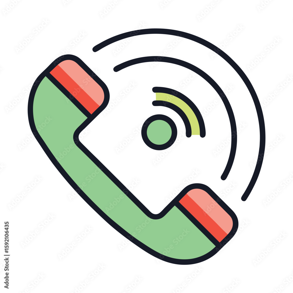 Phone Handset line art icon isolated on white background Phone Handset line art icon isolated on white background